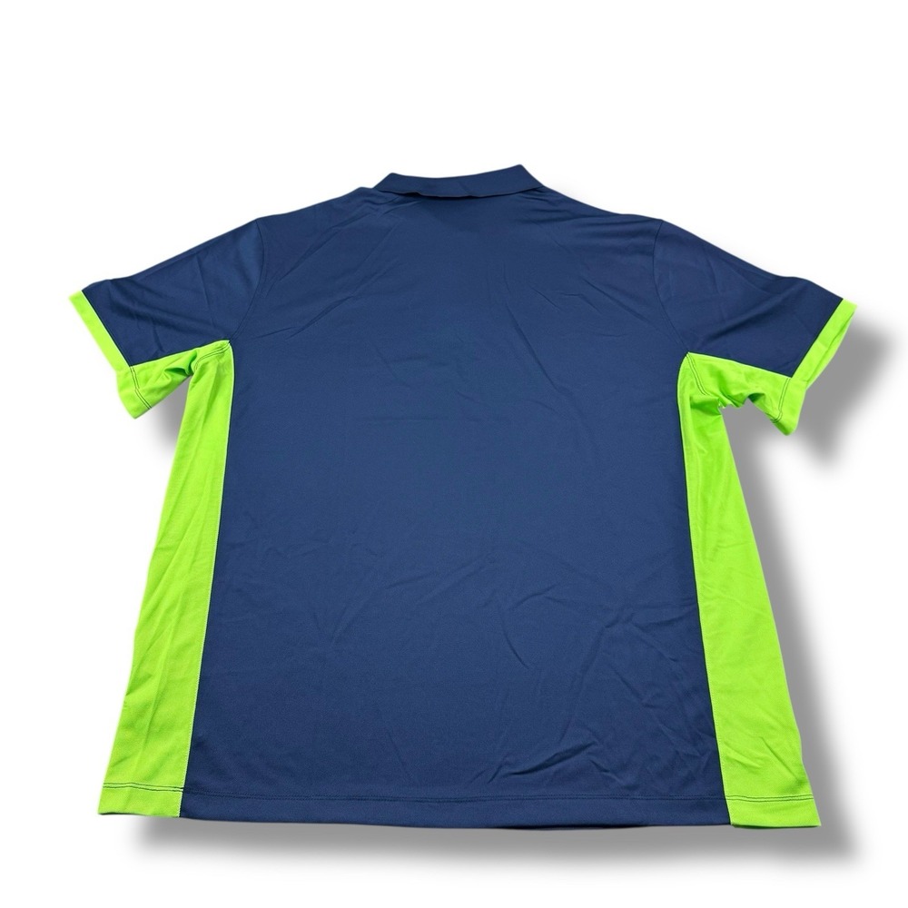 Nike NFL Training Equipment Seattle Seahawks Navy Dri-Fit Polo Shirt Men 2XL EUC - Picture 2 of 7